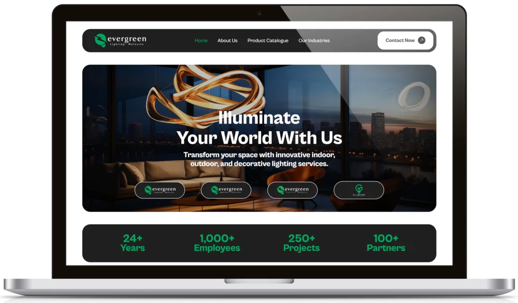 Evergreen Lighting website preview